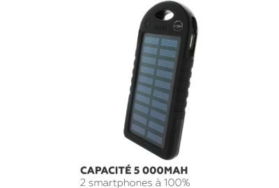 Batterie nomade MOBILITY LAB SOLAIRE 5000 MAH NOIR