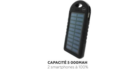 Batterie nomade MOBILITY LAB SOLAIRE 5000 MAH NOIR