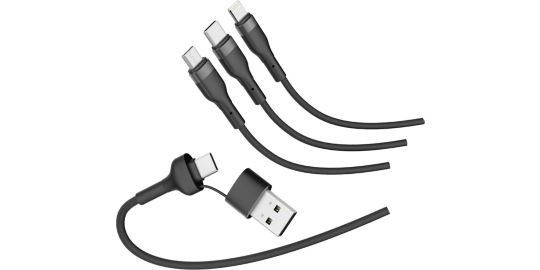 Câble trio MOBILITY LAB 3 en 2 Lightning micro USB  USBC 1m tres