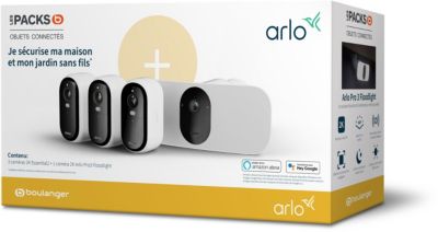 Caméra de surveillance ARLO Wifi ESSENTIAL 3 cameras + 1 floodlight