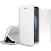 Pack IBROZ iPhone 11 Pro Max Etui cuir blanc