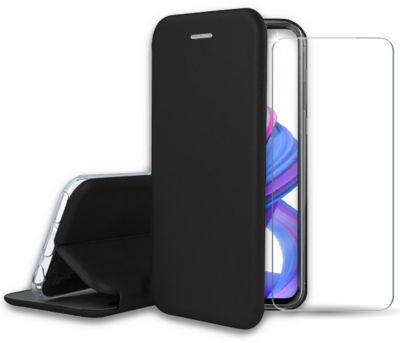 Pack IBROZ Honor 9x Etui cuir noir + Verre trempé