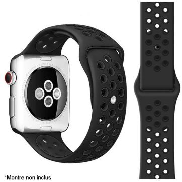Bracelet IBROZ Apple Watch Sport 38/40/41mm noir mat