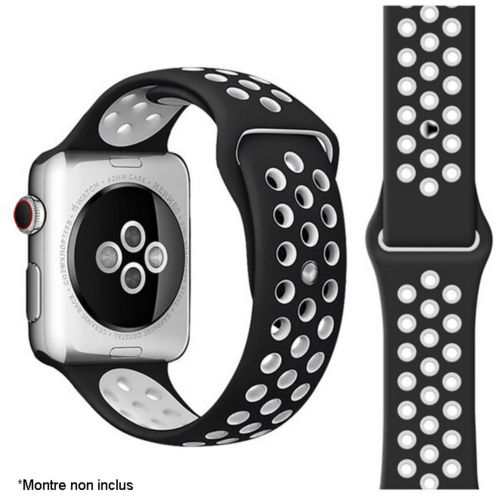 Bracelet Apple Watch sport (blanc/noir) 