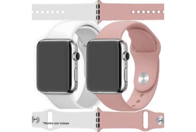 Bracelet IBROZ Apple Watch SoftTouch 40/41mm blanc+rose