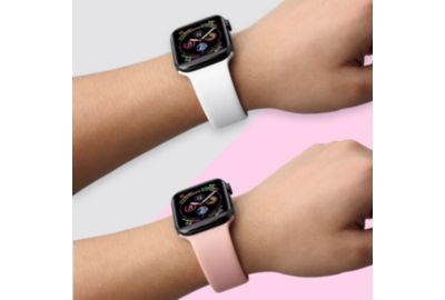 Bracelet IBROZ Apple Watch SoftTouch 40/41mm blanc+rose