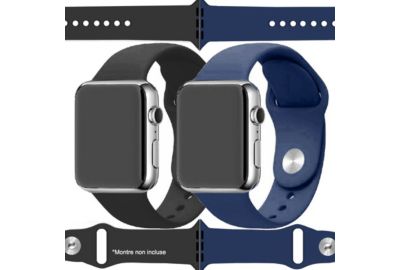 Bracelet IBROZ Apple Watch SoftTouch 40/41mm noir+bleu