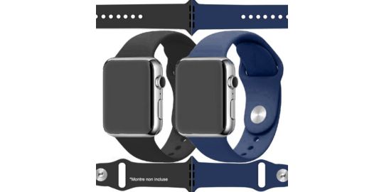 Bracelet IBROZ Apple Watch SoftTouch 40/41mm noir+bleu