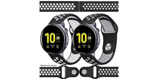Bracelet IBROZ Samsung/Huawei Sport 20mm blanc+gris x2