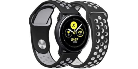 Bracelet IBROZ Samsung/Huawei Sport 20mm blanc+gris x2