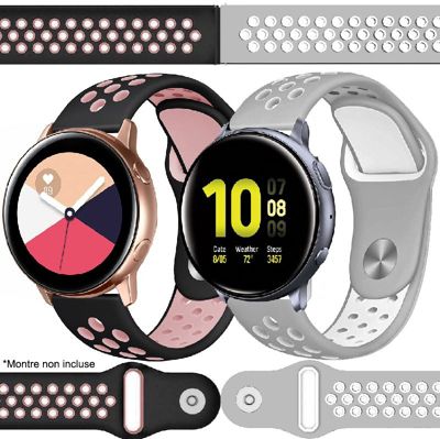 Bracelet IBROZ Samsung/Huawei Sport 20mm noir+gris x2