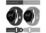 Bracelet IBROZ Samsung/Huawei SoftTouch 20mm noir+gris