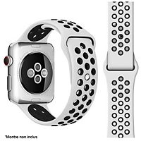 Bracelet IBROZ Apple Watch Sport 42/44/45mm noir/blanc
