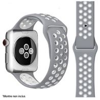 Bracelet IBROZ Apple Watch Sport 42/44/45mm gris/blanc
