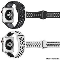 Bracelet IBROZ Apple Watch Sport 42/44/45mm noir+blanc