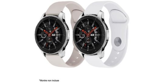 Bracelet IBROZ Samsung/Huawei SoftTouch 22mm blanc+rose