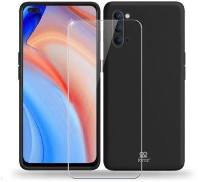 Coque IBROZ Oppo Reno 4 Coque noir + Verre trempé