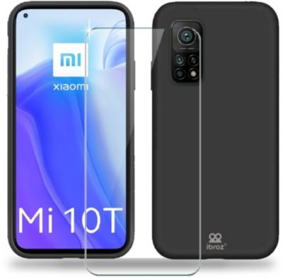 Coque IBROZ Xiaomi Mi 10T Coque noir + Verre trempé