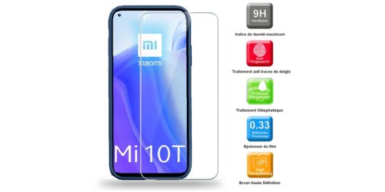 Coque IBROZ Xiaomi Mi 10T Coque noir + Verre trempé