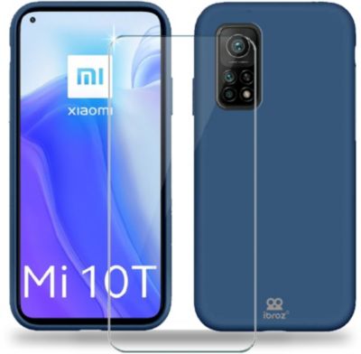 Coque IBROZ Xiaomi Mi 10T Coque bleu + Verre trempé