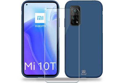 Coque IBROZ Xiaomi Mi 10T Coque bleu + Verre trempé