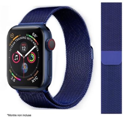 Bracelet IBROZ Apple Watch 42/44/45mm Maille bleu