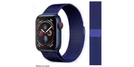 Bracelet IBROZ Apple Watch 42/44/45mm Maille bleu