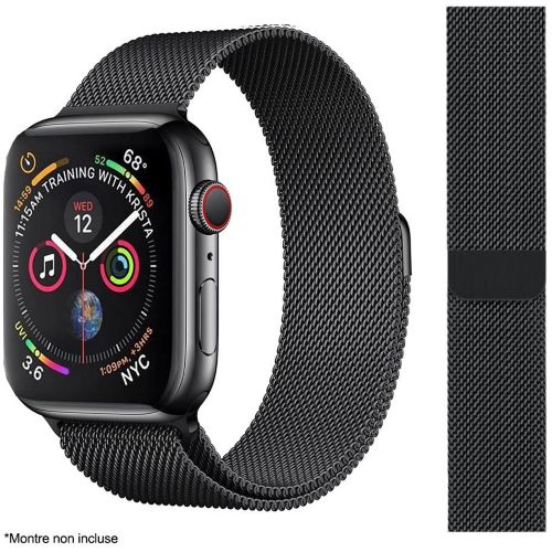 Bracelet IBROZ Apple Watch 42 44 45mm Maille noir Boulanger