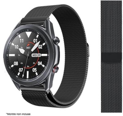 Bracelet IBROZ Samsung/Huawei 22mm Maille noir