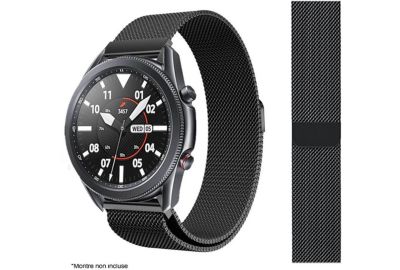 Bracelet IBROZ Samsung/Huawei 22mm Maille noir