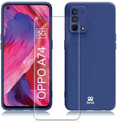 Coque IBROZ Oppo A74 5G Coque bleu + Verre trempé