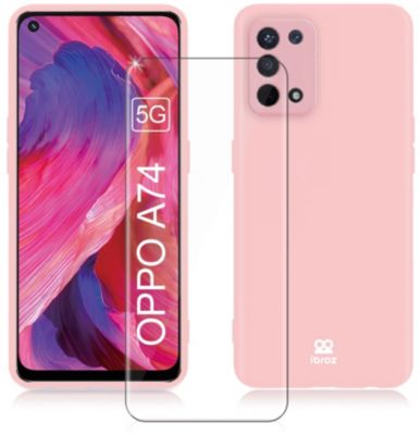 Coque IBROZ Oppo A74 5G Coque rose + Verre trempé