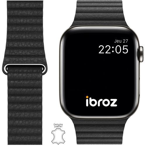 Bracelet Apple Watch pour homme, Bracelet Apple Watch en cuir 42 mm, 38 mm,  40 mm, 44 mm, Bracelet Apple Watch en cuir, Bracelet iWatch, Cadeau  d'anniversaire pour homme, Noir, ULTRA -  France