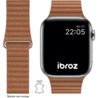 Bracelet IBROZ Apple Watch Cuir Loop 42/44/45mm marron