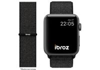 Bracelet IBROZ Apple Watch Nylon Loop 42/44/45mm noir