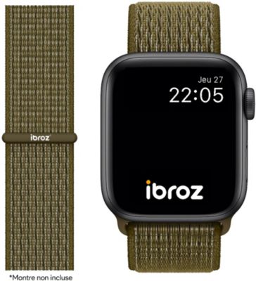 Bracelet IBROZ Apple Watch Cuir Loop 38/40/41mm noir