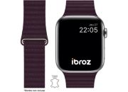 Bracelet IBROZ Apple Watch Cuir Loop 42/44/45mm bordeau