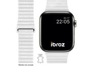 Bracelet IBROZ Apple Watch Cuir Loop 38/40/41mm blanc