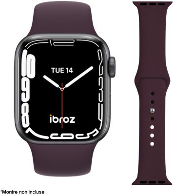 Bracelet IBROZ Apple Watch Silicone 42/44/45mm bordeaux