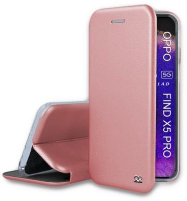 Etui IBROZ Oppo Find X5 Pro Etui Cuir Rose Gol