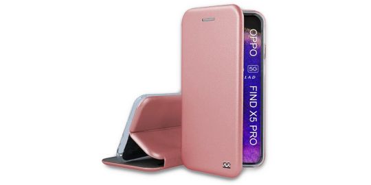 Etui IBROZ Oppo Find X5 Pro Etui Cuir Rose Gol