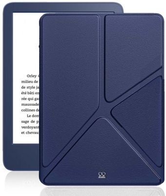 Kindle 6 (10ème Gén) Etui Cuir Origami - Bleu marine