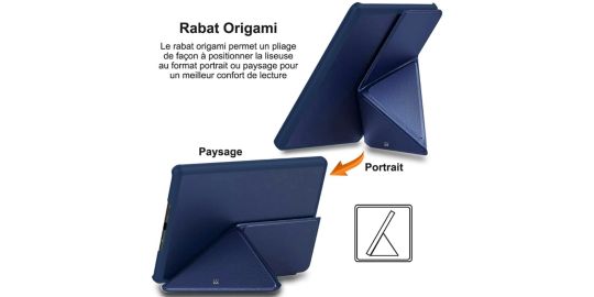 Etui IBROZ Origami Kindle Paperwhite 2024 7p bleu