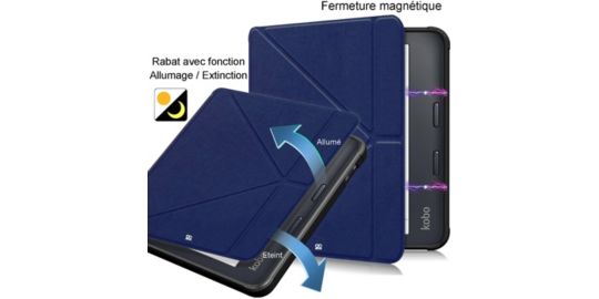 Etui IBROZ Origami Kobo Libra Colour 2024 bleu
