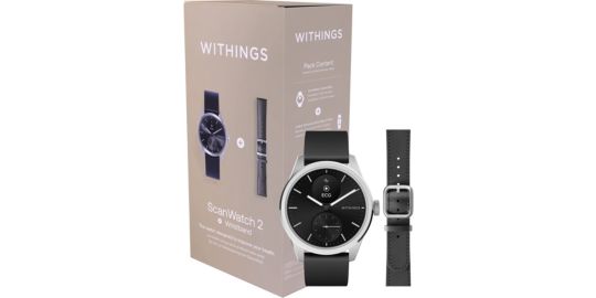Montre santé WITHINGS Scanwatch 2 42mm Noire+bracelet Cuir off