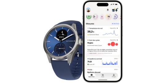 Montre santé WITHINGS Scanwatch 2 Blue Silver 42mm