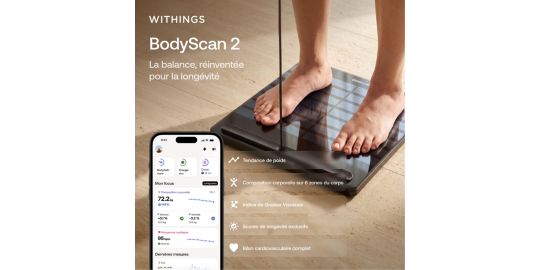 Pèse personne connecté WITHINGS BodyScan 2 - Noir