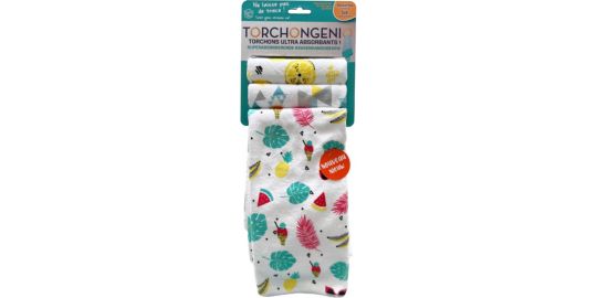 Torchon BEST OF TV Lot de 3 Genio motifs