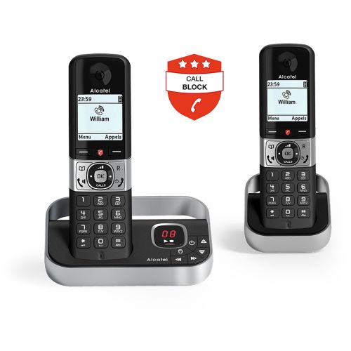 ALCATEL F860 duo noir Téléphone fixe sans fil - Blocage d'appels