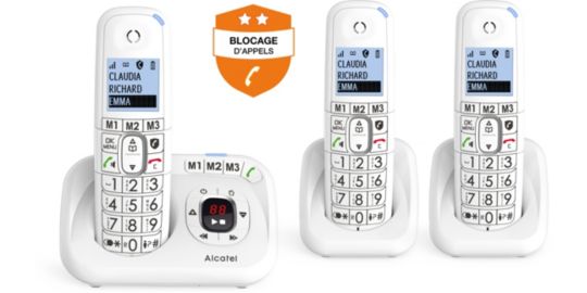 Téléphone sans fil ALCATEL XL785 Voice Trio Blanc